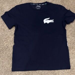Worn Once Ultra Dry Lacoste Dark Blue Tee with White Crocodile- Nowak’s Jokovic